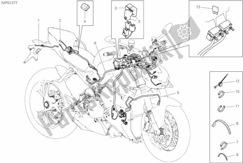All parts for the Vehicle Electric System of the Ducati Streetfighter V4 S Thailand 1103 2020